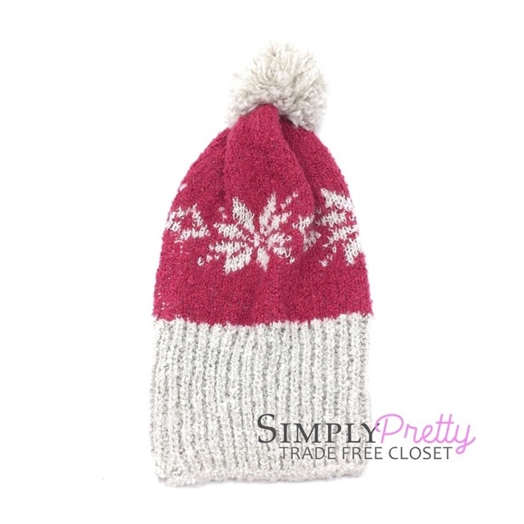 Free People Snowflake Knit Pom Pom Beanie Cap - Picture 2 of 4